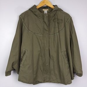 Moon Collection Military Green Poncho Jacket